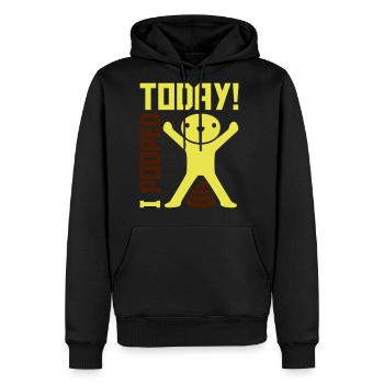 I pooped today quote - Men's Premium Hoodie - black - Front - Nico (187cm) & Julia (174cm)