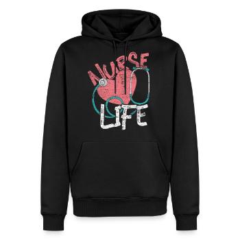 Nursing Stethoscope Hospital Nurse - Men's Premium Hoodie - black - Front - Nico (187cm) & Julia (174cm)
