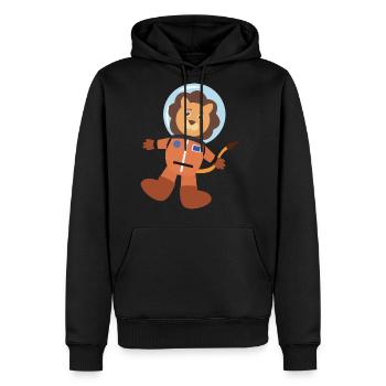 Lion In Space Suit - Men's Premium Hoodie - black - Front - Nico (187cm) & Julia (174cm)