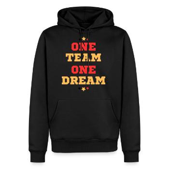 one team one dream Football fans gifts - Men's Premium Hoodie - black - Front - Nico (187cm) & Julia (174cm)
