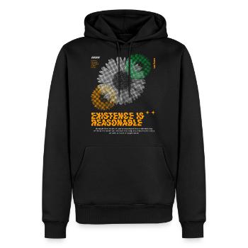 Flower Streetwear - Men's Premium Hoodie - black - Front - Nico (187cm) & Julia (174cm)
