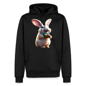 Easter Bunny - Men's Premium Hoodie - black - Front - Nico (187cm) & Julia (174cm)