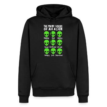 Many Moods Of An Alien Funny Extraterrestrial Life - Men's Premium Hoodie - black - Front - Nico (187cm) & Julia (174cm)