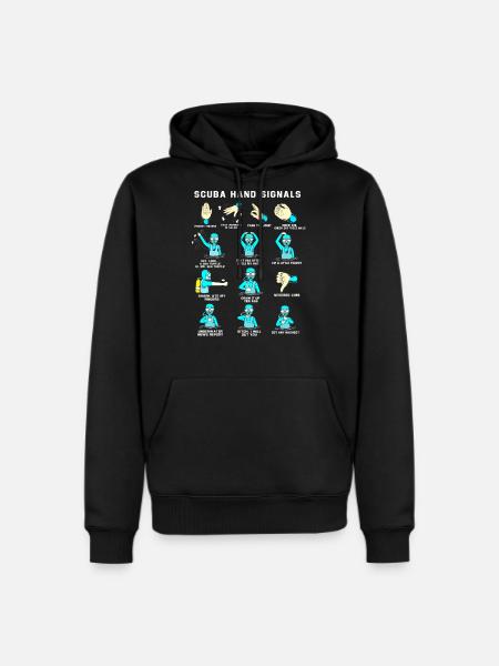 Scuba Hand Signals Scuba Diving School - Men's Premium Hoodie - black