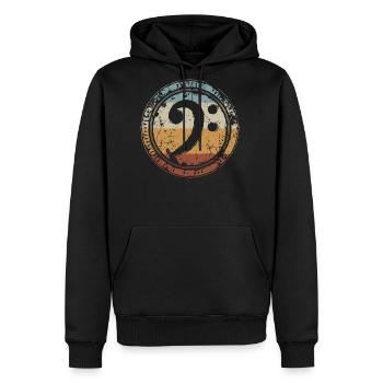 Vintage Bass Clef Gift For Bass Guitar Player Bass - Men's Premium Hoodie - black - Front - Nico (187cm) & Julia (174cm)