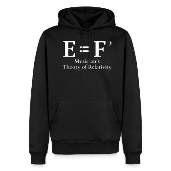 Musician's Relativity Theory | Gifts For Musicians - Men's Premium Hoodie - black - Front - Nico (187cm) & Julia (174cm)