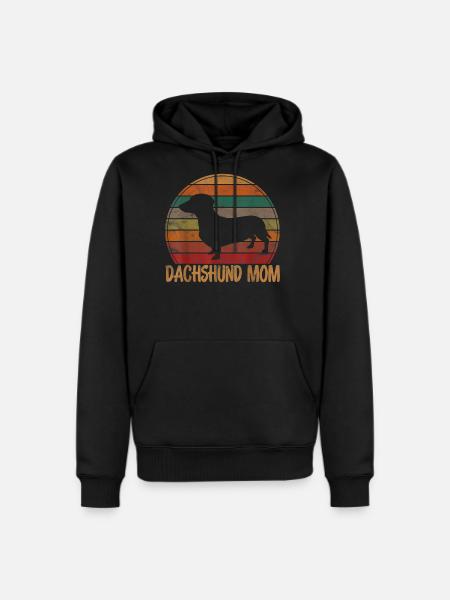 Dachshund Mom Retro Rainbow - Men's Premium Hoodie - black