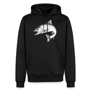 Speckled Trout Sketch - Men's Premium Hoodie - black - Front - Nico (187cm) & Julia (174cm)