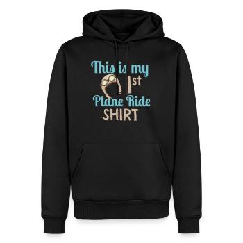 This is My First Plane Ride Airplane - Men's Premium Hoodie - black - Front - Nico (187cm) & Julia (174cm)