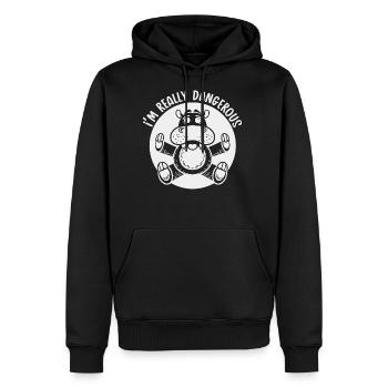 Danger Hippo Mono 1 - Men's Premium Hoodie - black - Front - Nico (187cm) & Julia (174cm)