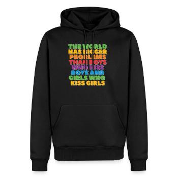 Gay Pride Lesbian LGBT Rainbow Bigger problems - Men's Premium Hoodie - black - Front - Nico (187cm) & Julia (174cm)