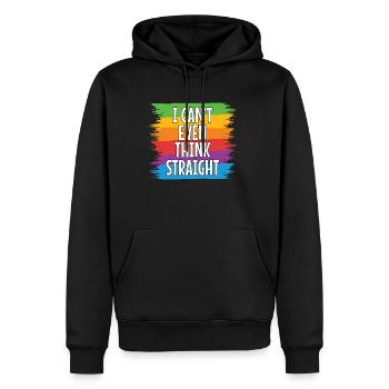 Gay Pride Lesbian LGBT I cant even think straight - Men's Premium Hoodie - black - Front - Nico (187cm) & Julia (174cm)