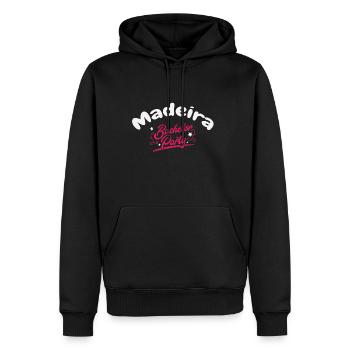 Enterrement de vie de garçon Chemise Madère Pré Mariage - Molleton à capuche Premium pour homme - noir - Devant - Nico (187cm) & Julia (174cm)