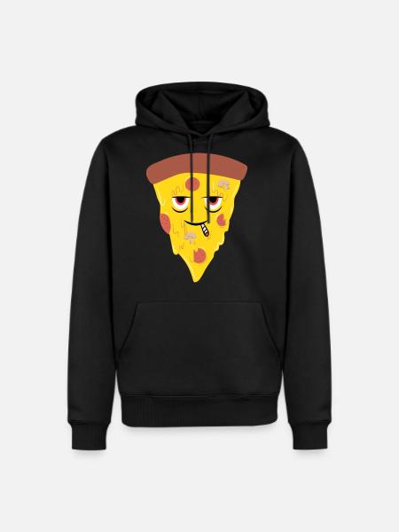 Smoking Pizza - Men's Premium Hoodie - black