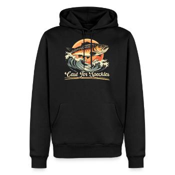 Speckled Trout Fish Fisher Fisherman Fishing - Men's Premium Hoodie - black - Front - Nico (187cm) & Julia (174cm)