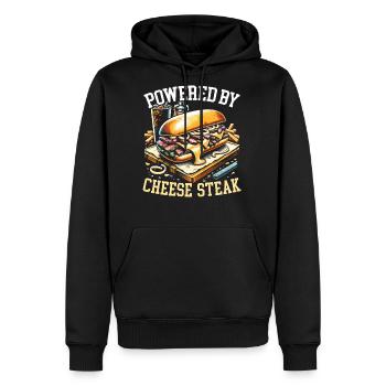 Steak au fromage Amateur de nourriture American Sandwhich Foodie - Molleton à capuche Premium pour homme - noir - Devant - Nico (187cm) & Julia (174cm)