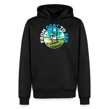 Funny Goat Yoga Meditation Yoga Instructor Namaste - Men's Premium Hoodie - black - Front - Nico (187cm) & Julia (174cm)