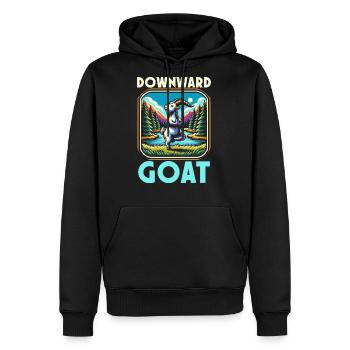 Funny Goat Yoga Meditation Yoga Instructor Namaste - Men's Premium Hoodie - black - Front - Nico (187cm) & Julia (174cm)