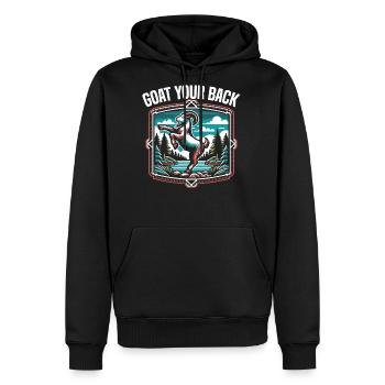 Funny Goat Yoga Meditation Yoga Instructor Namaste - Men's Premium Hoodie - black - Front - Nico (187cm) & Julia (174cm)