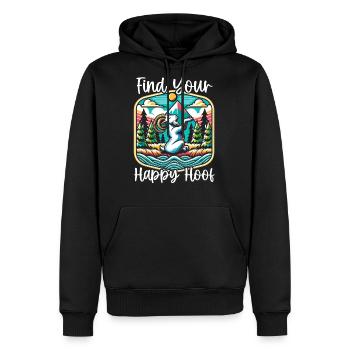 Funny Goat Yoga Meditation Yoga Instructor Namaste - Men's Premium Hoodie - black - Front - Nico (187cm) & Julia (174cm)
