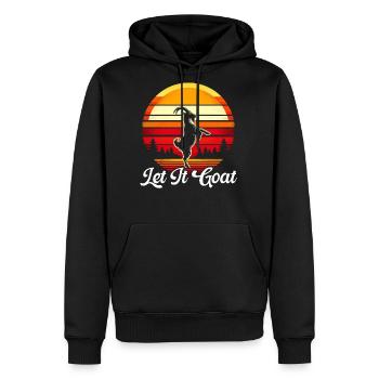 Funny Goat Yoga Meditation Yoga Instructor Namaste - Men's Premium Hoodie - black - Front - Nico (187cm) & Julia (174cm)