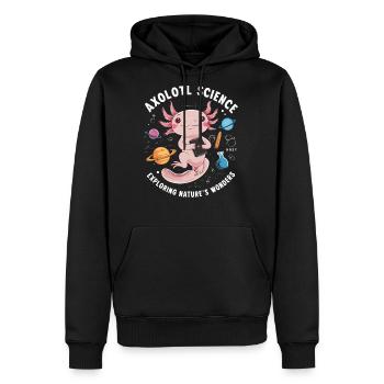 Axolotl Science Teacher Mexican Salamander - Men's Premium Hoodie - black - Front - Nico (187cm) & Julia (174cm)
