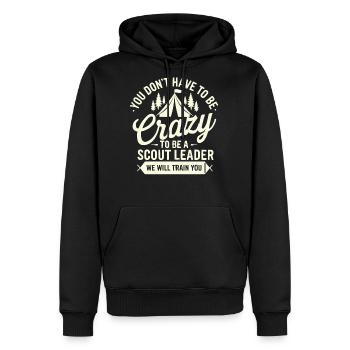 Scout Leader Scouting Campfire Camping Tent - Men's Premium Hoodie - black - Front - Nico (187cm) & Julia (174cm)