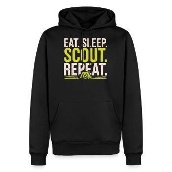 Scout Leader Scouting Campfire Camping Tent - Men's Premium Hoodie - black - Front - Nico (187cm) & Julia (174cm)