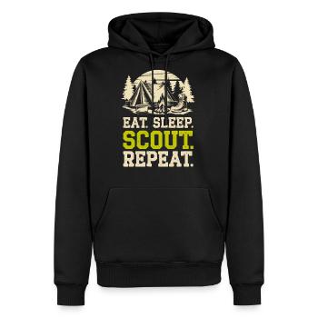 Scout Leader Scouting Campfire Camping Tent - Men's Premium Hoodie - black - Front - Nico (187cm) & Julia (174cm)