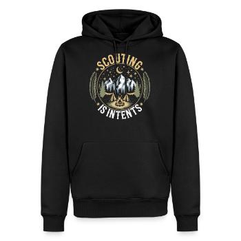 Scout Leader Scouting Campfire Camping Tent - Men's Premium Hoodie - black - Front - Nico (187cm) & Julia (174cm)