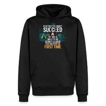 Scout Leader Scouting Campfire Camping Tent - Men's Premium Hoodie - black - Front - Nico (187cm) & Julia (174cm)