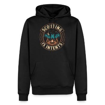 Scout Leader Scouting Campfire Camping Tent - Men's Premium Hoodie - black - Front - Nico (187cm) & Julia (174cm)