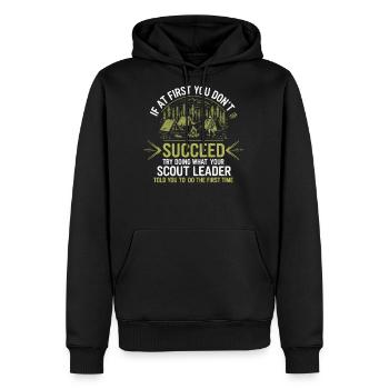 Scout Leader Scouting Campfire Camping Tent - Men's Premium Hoodie - black - Front - Nico (187cm) & Julia (174cm)