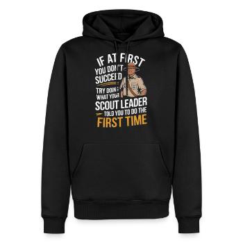 Scout Leader Scouting Campfire Camping Tent - Men's Premium Hoodie - black - Front - Nico (187cm) & Julia (174cm)
