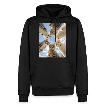 Cat's group - Men's Premium Hoodie - black - Front - Nico (187cm) & Julia (174cm)