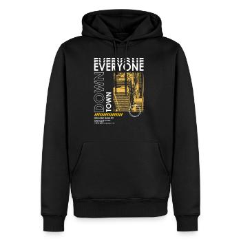 Downtown Streetwear - Men's Premium Hoodie - black - Front - Nico (187cm) & Julia (174cm)