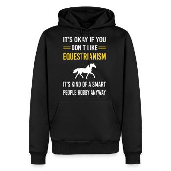 Equestrianism Horse Horseback Riding Rider - Men's Premium Hoodie - black - Front - Nico (187cm) & Julia (174cm)