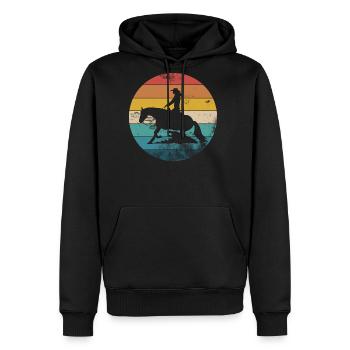 Sliding stop Western riding Reining gift - Men's Premium Hoodie - black - Front - Nico (187cm) & Julia (174cm)