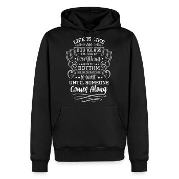 Hourglass Sand - Men's Premium Hoodie - black - Front - Nico (187cm) & Julia (174cm)