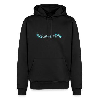 blue flowers dash flowers - Men's Premium Hoodie - black - Front - Nico (187cm) & Julia (174cm)
