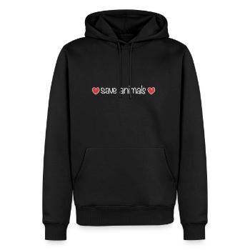 save animals hearts animal welfare nature - Men's Premium Hoodie - black - Front - Nico (187cm) & Julia (174cm)
