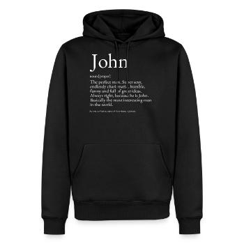John Dictionary Definition Name John - Men's Premium Hoodie - black - Front - Nico (187cm) & Julia (174cm)