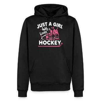 Just A Girl Who Loves Hockey - Men's Premium Hoodie - black - Front - Nico (187cm) & Julia (174cm)