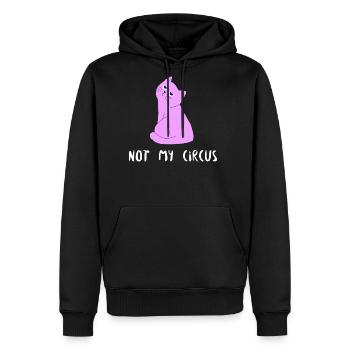 t-shirt-design-cat_not_my_circus - Men's Premium Hoodie - black - Front - Nico (187cm) & Julia (174cm)