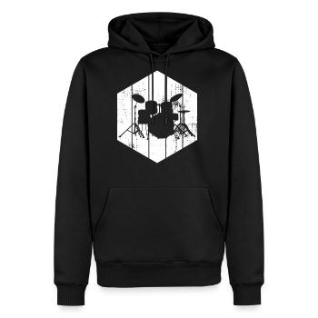 Drum Set Drawing - Men's Premium Hoodie - black - Front - Nico (187cm) & Julia (174cm)