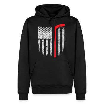 Hockey American Flag Hockeys - Molleton à capuche Premium pour homme - noir - Devant - Nico (187cm) & Julia (174cm)