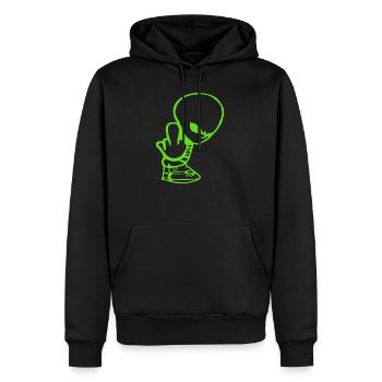 f alien - Men's Premium Hoodie - black - Front - Nico (187cm) & Julia (174cm)