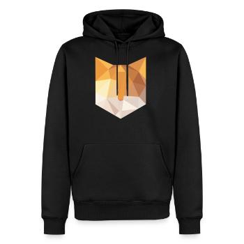 Geometric orange cat face - Men's Premium Hoodie - black - Front - Nico (187cm) & Julia (174cm)