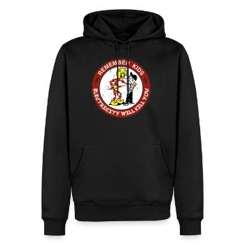 Reddy's Kilowatts Warning Electricity Will Kill Yo - Men's Premium Hoodie - black - Front - Nico (187cm) & Julia (174cm)