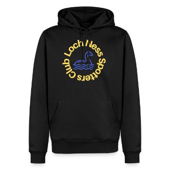 Loch Ness Spotters Club Loch Ness Monster - Men's Premium Hoodie - black - Front - Nico (187cm) & Julia (174cm)